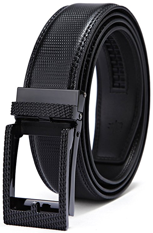 Men's Belt,Bulliant Leather Ratchet Belt for men with Click Buckle,Trim to Exact Fit,Big&Tall