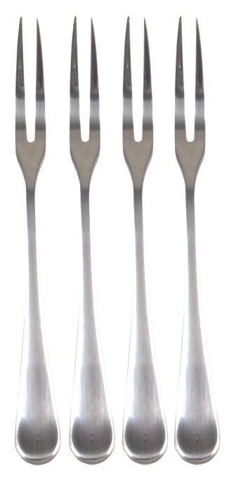 Hand Forged Stainless Steel Escargot Cocktail Forks Bistro Style Forks Great Oyster Forks Mussel Forks and FruitVegetable Forks 4 Pack