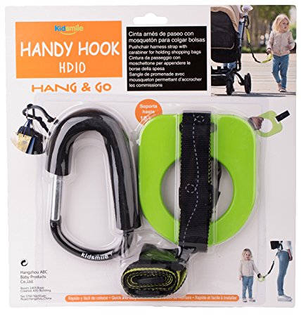 Toddler Walking Handle Set, Kidsmile Anti-lost Toddlers Walking Handle Wrist Safety Harness Straps with Large Stroller Hooks / Toddler Tether / Child Safety Cord (Green)