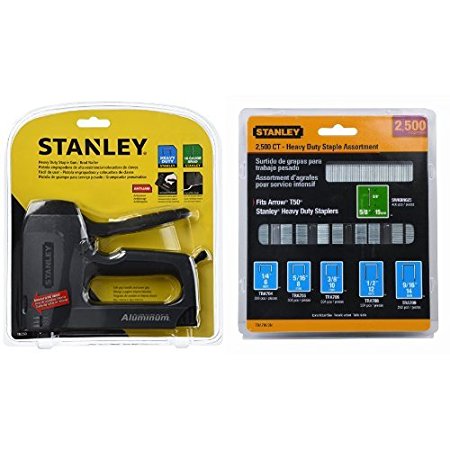 Stanley TR250 SharpShooter Plus Heavy-Duty Staple/Brad Nail Gun with TRA700BN Heavy-Duty Staple & Brad Assortment, 2500-Pack