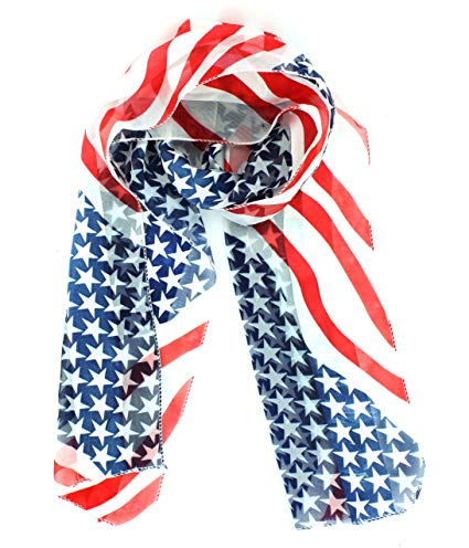 Patriot Pride Red White and Blue USA Stars and Stripes Scarf