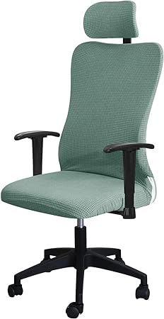 FORCHEER Ergonomic Office Chair Cover Set with Headrest Cover Water Repellent Managerial Chair Cover for Office Executive Chair，Army Green