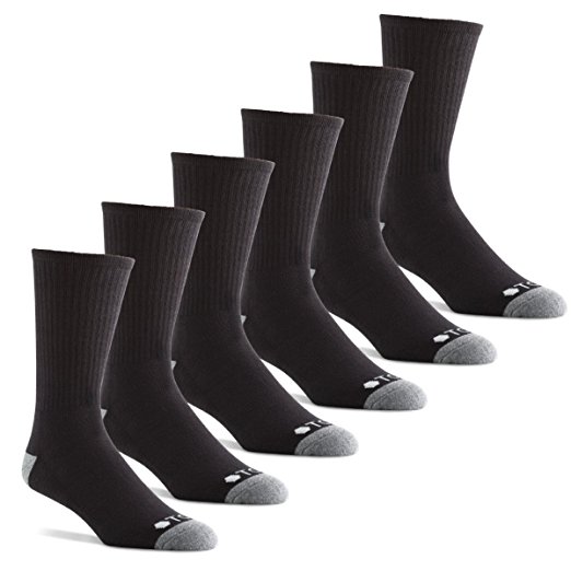 TCS Men's Performance Athletic Crew Socks with Arch Support for Running, Tennis, and Casual Use (6 Pair Pack)