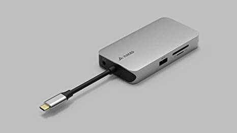 DecaHUB - USB-C 10 in 1 | HDMI | VGA | Gigabit Ethernet | 3X USB 3.0 Ports | SD | TF | AUX | Power Delivery (up to 87watts) - (Space Grey)