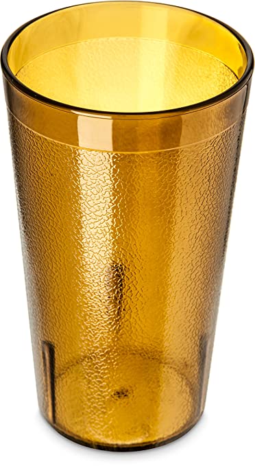 Carlisle 5212-8113 BPA Free Plastic Stackable Tumbler, 12 oz., Amber (Pack of 6)