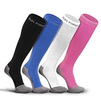 Compression Socks by Run Forever Sports – BEST Graduated Recovery Socks for Everyday Use – Great for Shin Splints, Nurses, Maternity, Travel, Running 20-30 mmHg