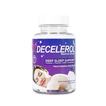 DECELEROL - 1 Daily Natural Sleep Aid - Dr Recommended, Maximum Strength, Deep Sleep Support Supplement - Non-Habit Forming Sleeping Pills Made With L-Theanine, Lemon Balm, GABA, Melatonin (Bottle)
