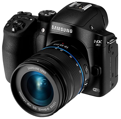 Samsung NX30 20.3MP CMOS Smart WiFi & NFC Mirrorless Digital Camera with 18-55mm Lens and 3" AMOLED Touch Screen and EVF (Black)