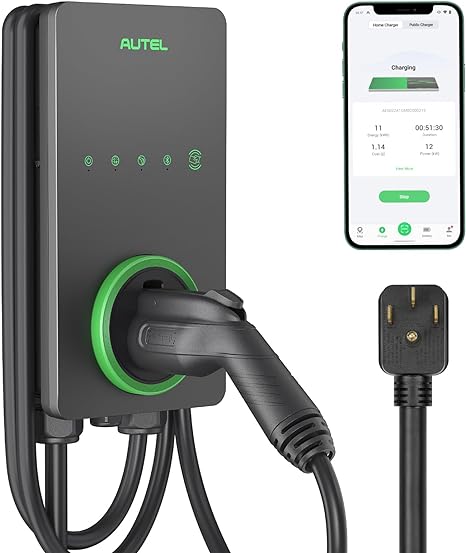 Autel Home Level 2 EV Charger up to 40Amp, 240V, Indoor/Outdoor Fast Electric Vehicle Charging Station with Flexible 25-Foot Cable, NEMA 14-50 Plug, Dark Gray