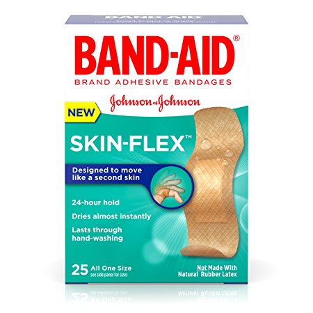 Band-Aid Brand Skin-Flex Adhesive Bandages, All One Size, 25 Count