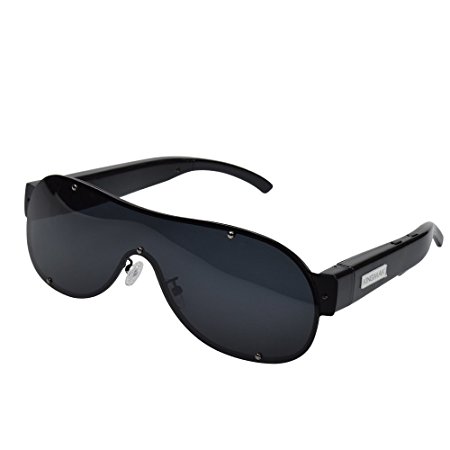KINGMAK Full HD 1080P Clear Digital Glasses Fashion Rivet Sunglasses Camcorder Eyewear Spy Hidden Pinhole Sunglass Camera Mini DVR DV Audio Video Recording Max. Mirco SD 32G
