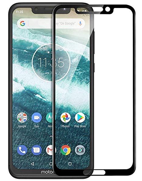 EPAQT™ Presents Case Friendly Edge to Edge Coverage Full Screen Protector HD  Ultra Clear 6D Tempered Glass for Motorola One Power/Moto 1 Power - (Black)