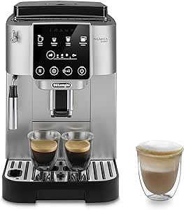 De'Longhi Magnifica Start Automatic Espresso & Coffee Machine with Manual Milk Frother for Latte, Cappuccino, Built-in Grinder, Silver, ECAM22022SB