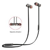 Bluetooth Headphones Wireless Bluetooth Headset Sweatproof V41 Noise Cancelling Headphones Earphones with Microphone and Stereo with Magnetic Attraction Black
