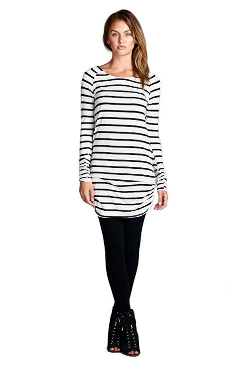 Vanilla Bay Long Sleeve Striped Ruched Top