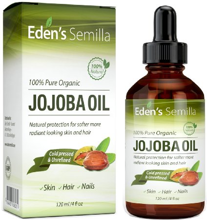 100% Pure Jojoba Oil - 4OZ - Certified ORGANIC - Best Natural Oil Moisturizer for Radiant Looking Skin, Silky Smooth Hair and Strong Nails - Ideal For Sensitive Skin - All Round Protection Day & Night