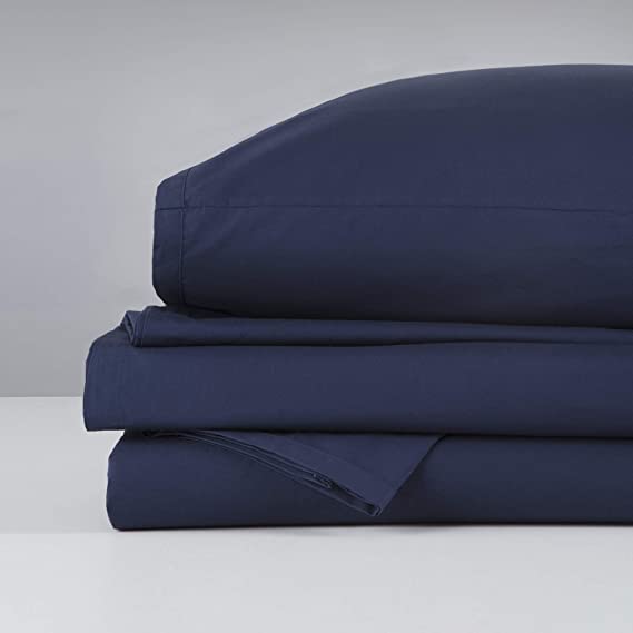 Gryphon Home Comfort Washed Sheet Set, Queen, Navy