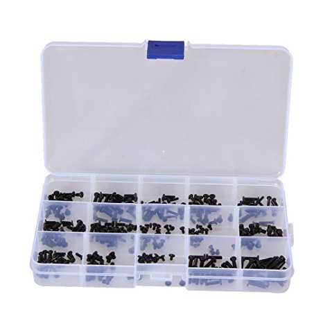 OULII Screw Assorted Kit Universal Laptop PC Computer Repair Accessory 300Pcs (Black)