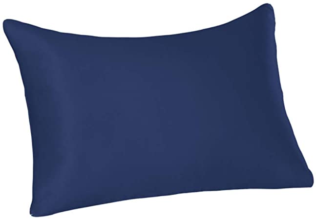 Tim & Tina 100% Pure Mulberry Luxury Silk Satin Pillowcase,Good for Skin and Hair (Toddler/Travel(14"*19"), Navy Blue)