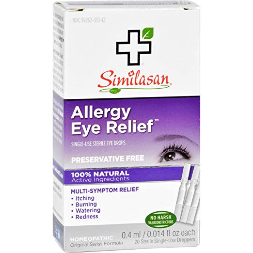 Similasan Homeopathic Allergy Eye Relief Single Use Sterile Eye Drops - 20 per Pack - 1 Each.