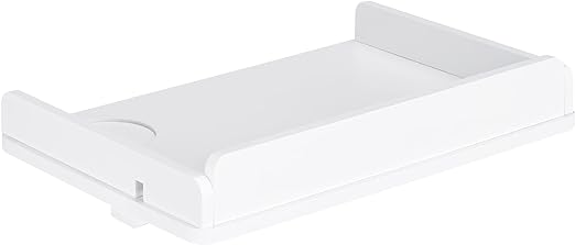 Navaris Bedside Shelf for Bed - Bamboo Nightstand for College Dorm Room, Loft Bed, Bunk Beds - Easy to Install Bed Frame Side Tray - White Finish