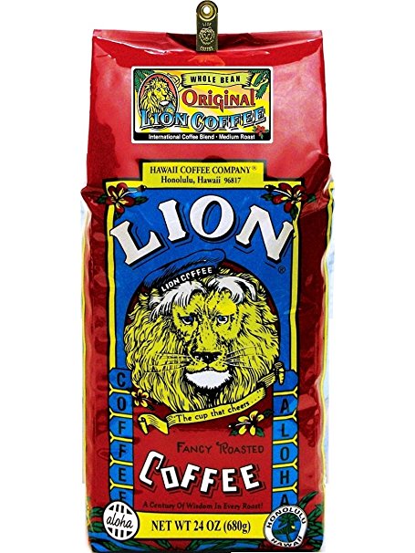 Hawaii Lion Coffee International Blend Whole Bean Huge Bargain Bag (24 Oz, 680g)