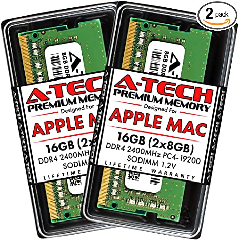 A-Tech 16GB (2x8GB) RAM for Apple iMac 2017 (27 inch Retina 5K & 21.5 inch Retina 4K) | DDR4 2400MHz SODIMM PC4-19200 1.2V 260-Pin SO-DIMM Memory Upgrade Kit