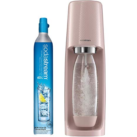 SodaStream Fizzi Sparkling Water Maker (Pink) with CO2 and BPA free Bottle