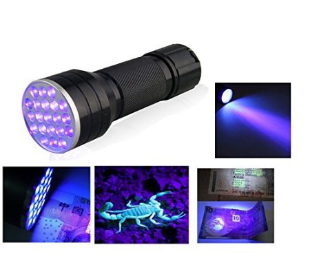 Relefree® 3AAA Aluminium Invisible Blacklight Detection Ink Marker 21LED UV Ultra Violet Mini Portable Flashlight Torch Light Lamp