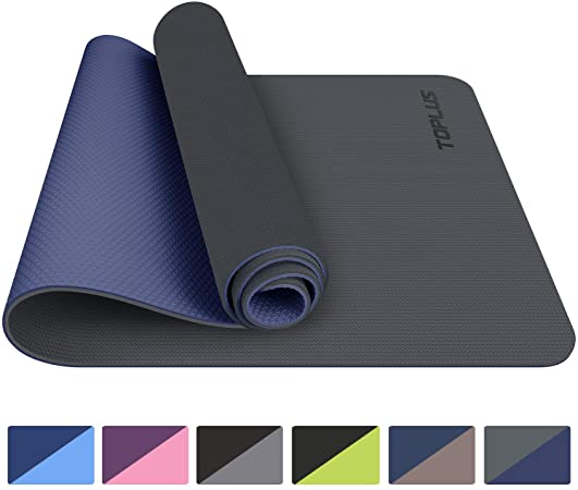 TOPLUS Yoga Mat, Classic Pro Yoga Mat TPE Eco Friendly Non Slip Fitness Exercise Mat with Carrying Strap-Workout Mat for Yoga, Pilates and Gymnastics 183 x 61 x 0.6CM