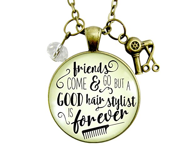 24" Hair Stylist Necklace Friends Come and Go But a Good Hair Stylist Is Forever Beautician Jewelry Gifts For Women
