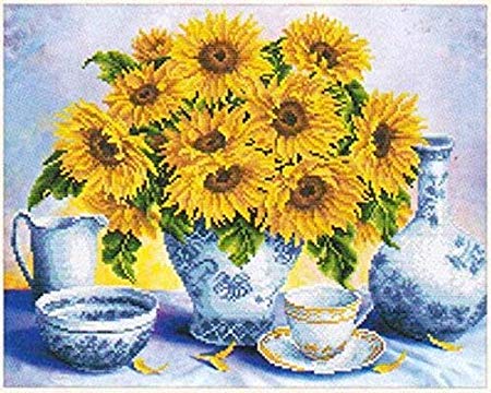 Starlit 71529 - Sunflower Porcelain DIY Diamond Painting Rhinestone Embroidery Kit Mosaic Painting Size 61x50 cm (24x20 inch)