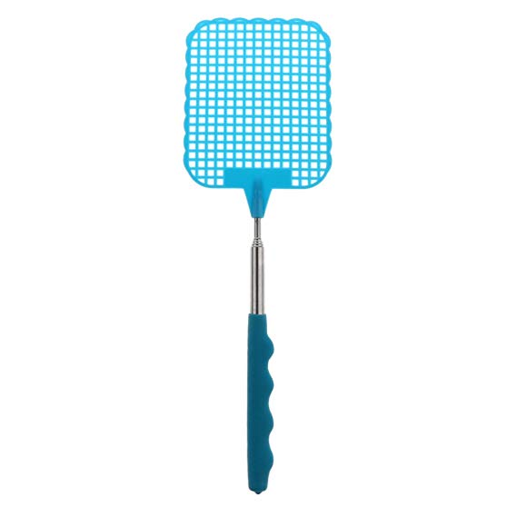 B Blesiya Fly swatter Retractable - The Longest can be Stretched Up to 81.5cm - Blue, as described
