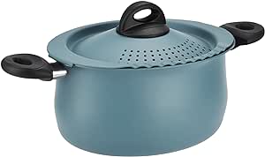 Bialetti Taste of Italy Nonstick Pasta Pot with Strainer Lid, 5.5-Quart, Teal