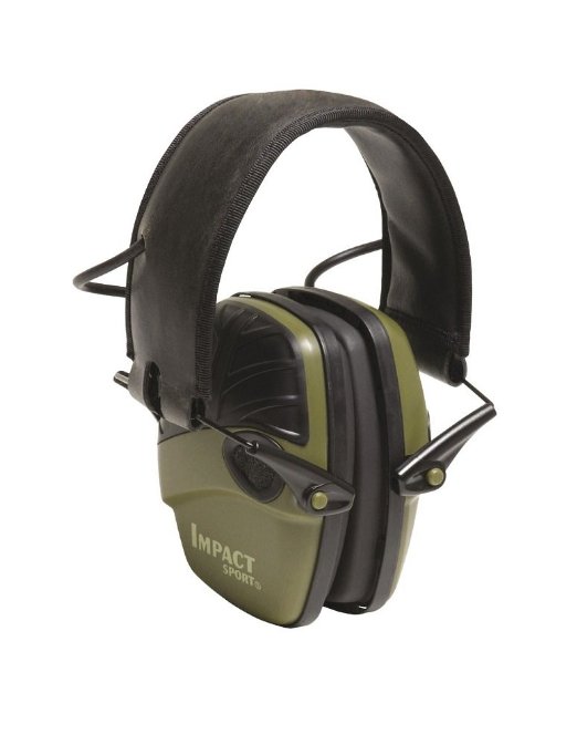 Howard Leight by Honeywell Impact Sport Sound Amplification Electronic Earmuff Classic Green R-01526