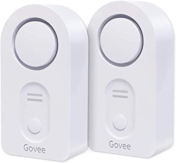 Govee Water Detectors 2 Pack, 100dB Adjustable Audio Alarm Sensor, Sensitive Leak and Drip Alert, for Kitchen Bathroom Basement (Battery Included)