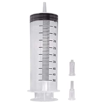 Shintop Large Syringe, 500ml Syringe with Converter and Cap for Liquid, Oil or Glue Applicator, Experiments,Industrial Use