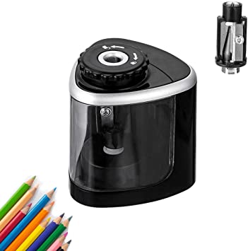 Electric Pencil Sharpener Battery Powered to Fast Sharpen Manual & Electric Free to Switch Easy to Use for No.2/Colored Pencils(6-8mm) Great for Home Office School Adults Kids