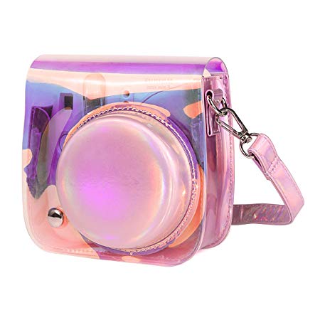 CAIUL Compatible Mini 9 Groovy Camera Case Bag for Fujifilm Instax Mini 8 8  9 Camera - Transparent Illusion