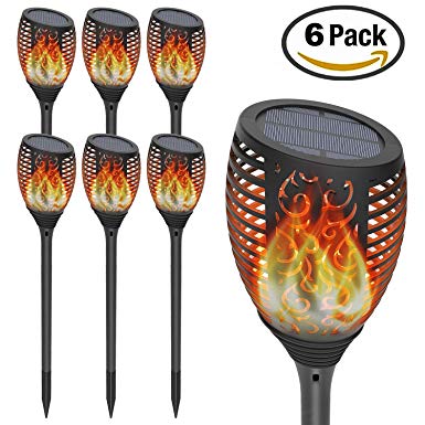 OxyLED Solar Garden Torches Lighting, Pack of 6, Solar Light Garden Light with Realistic Dancing Flames, IP65 Waterproof Garden Decorations Outdoor, Landscape Pathway [Energy Class A  ]