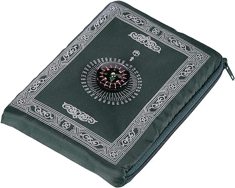 1 Pieces Portable Travel Prayer Mat with Compass, Waterproof Polyester Prayer Rug, Muslim Travel Prayer Mat, for Ramadan Gifts (60cm×100cm)
