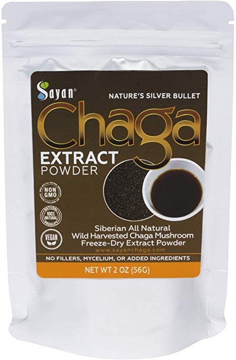 Sayan Siberian Wild Forest Chaga Mushroom Extract Powder 2 Oz (56g) – Premium Antioxidant Booster Tea for Healthy Digestion - All Natural Inflammation Reduction   Immune System Health Support