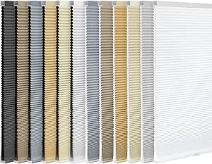 LazBlinds Cordless Cellular Shades, Blackout Privacy Light Blocking Honeycomb Shade Pleated Blinds for Windows Size 33'' W x 64'' H, White