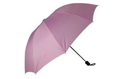 3 Fold 10 Panels Manual Umbrella with 50-inch Canopy Coverage and Attached Carrying Strap , Suitable for 2 People (pink)