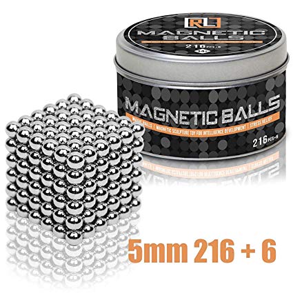 R&L Magnetic Sphere 216 PCS   6 Magic Building Blocks Educational Fidget Toy Rollable Magnets Fidget Toys for Anxiety Stress Relief