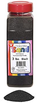 Hygloss Products Colored Play Sand - Assorted Colorful Craft Art Bucket O' Sand, Black, 1 lb