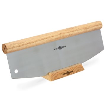 Woodsom Sturdy 14" Rocking Pizza Knife with Blade Guard Stand