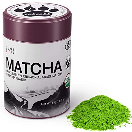 cobcobb 85g Uji Matcha Green Tea Powder, USDA Organic - Authentic Japanese Ceremonial Grade (royal, Tin)