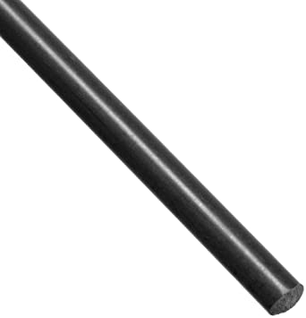 Acetal Copolymer Round Rod, Opaque Black, Standard Tolerance, ASTM D6778, 2" Diameter, 36" Length