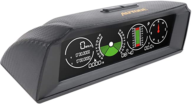 AUTOOL X90 Smart GPS Earring Meter Car Compass Automotive HUD Pitch Tilt Angle Protractor Clock Latitude Longitude